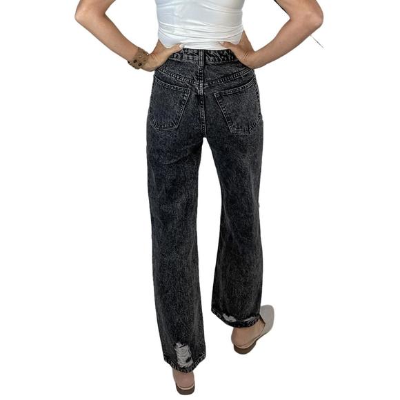 NEW SIGNATURE8 dissed ripped jeans in washed black - Picture 3 of 3